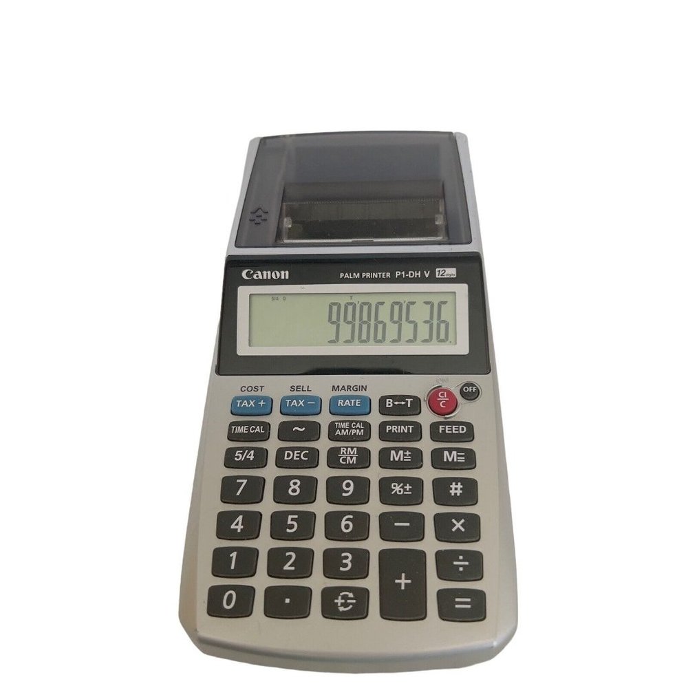 Canon Palm Printer P1-DHV Tax & Business Calculator Battery Run No Paper Works‎
